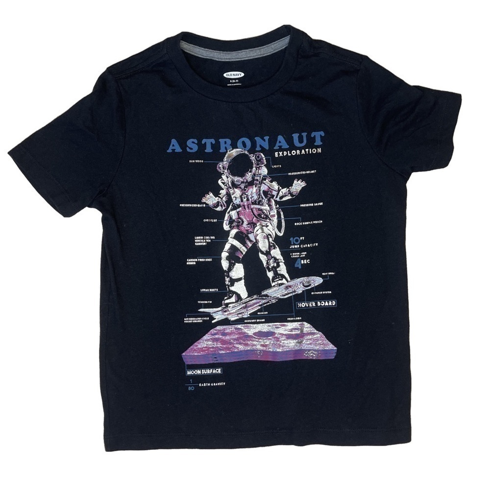 🟢 3/$15 Old Navy Astronaut Short Sleeve Tee Boy Small (6/7)